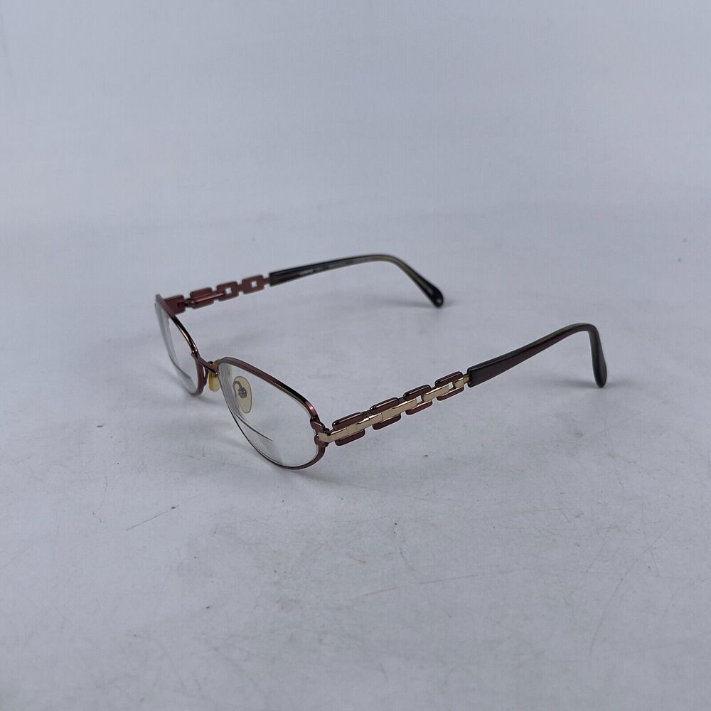 Tempo 001 Eyeglasses Frame Womens Bronze Gold Metal Oval 53-19-140
